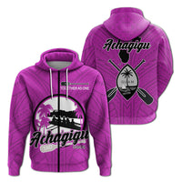 Achagigu Guam Canoe Club Zip up Hoodie LT12 Unisex Purple - Polynesian Pride