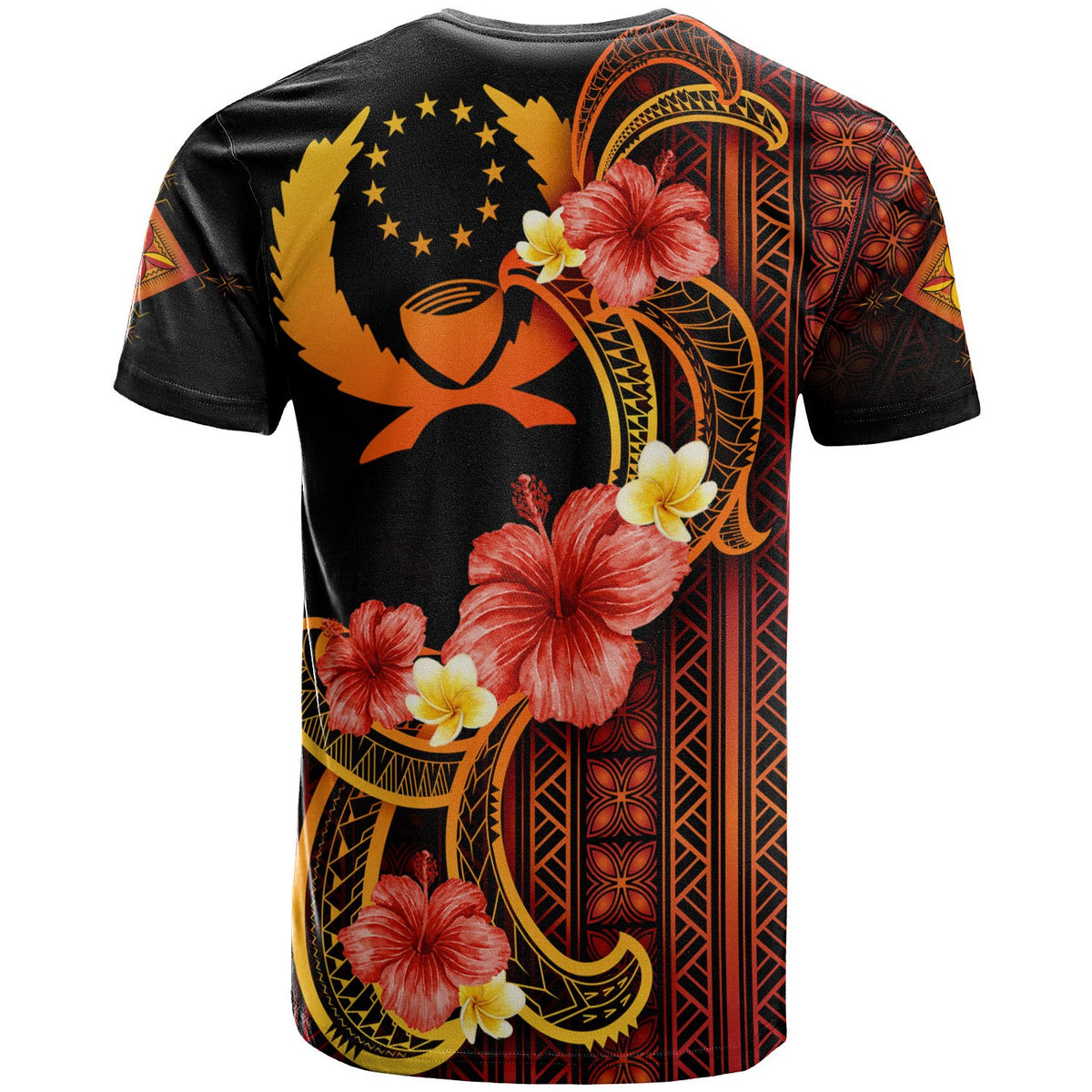 Pohnpei T Shirt Hibiscus Plumeria Mix Tribal Leaves - Polynesian Pride