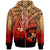 Tonga Polynesian Zip Hoodie Plumeria Tattoo Tribal Unisex Red - Polynesian Pride