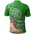 Tahiti Polo Shirt Turtle Plumeria (Green) - Polynesian Pride