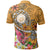 Hawaii Polynesian Polo Shirt Hawaii Seal With Turtle Plumeria (Gold) - Polynesian Pride