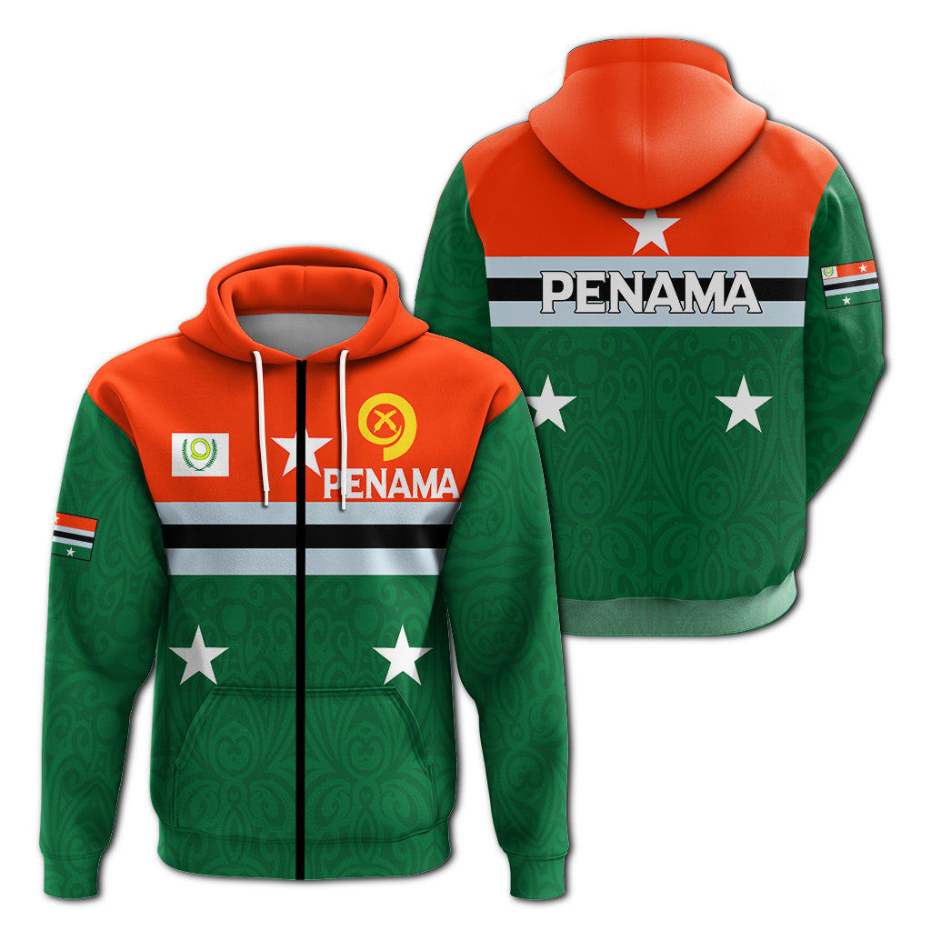 Vanuatu Penama Province Zip up Hoodie Flag Style LT12 Unisex Green - Polynesian Pride