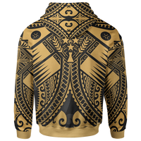 Kosrae Hoodie Gold Seal with Polynesian Tattoo - Polynesian Pride