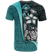 Guam Polynesian T Shirt Turquoise Turtle with Hook - Polynesian Pride