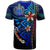 Samoa Custom T Shirt Blue Vintage Tribal Mountain - Polynesian Pride