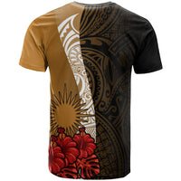 Marshall Islands Polynesian T Shirt Coat Of Arms With Hibiscus Gold - Polynesian Pride