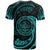 Palau Polynesian All Over T Shirt Neon Blue Tribal Wave - Polynesian Pride