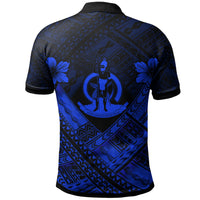Vanuatu Custom Polynesian Polo Shirt Vanuatu Blue Seal Camisole Hibiscus Style - Polynesian Pride