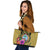 Guam Polynesian Leather Tote Bag - Floral With Seal Gold - Polynesian Pride