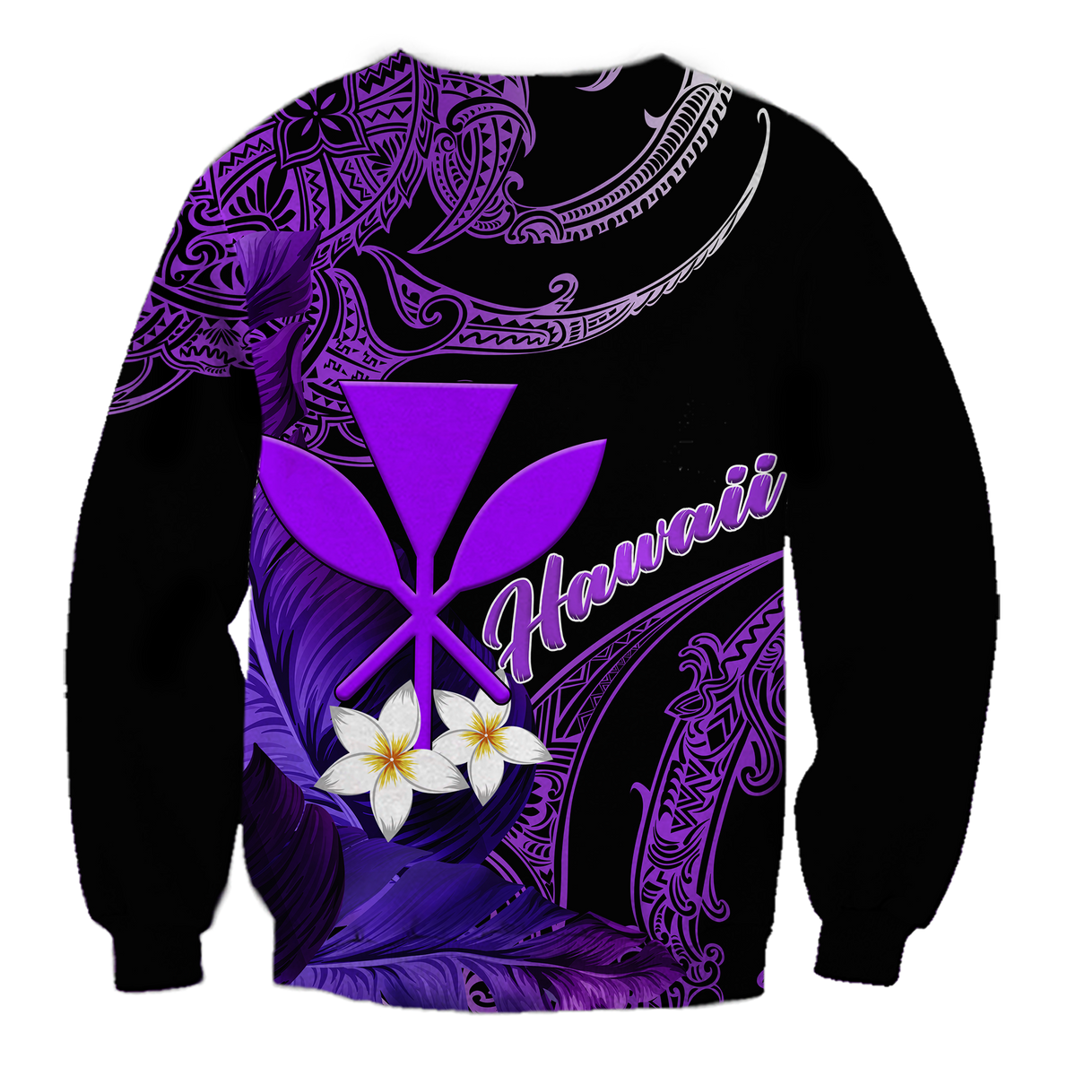(Custom Personalised) Hawaii Turtle With Plumeria Leaf Purple Sweatshirt - LT12 - Polynesian Pride