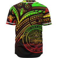 Palau Baseball Shirt - Reggae Color Cross Style - Polynesian Pride