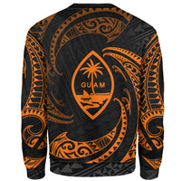 Guam Polynesian Sweater - Orange Tribal Wave - Polynesian Pride