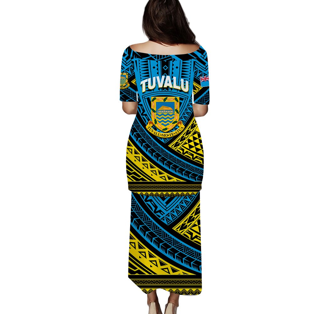 Tuvalu Puletasi Dress 44th Independence Anniversary - Tribal Pattern - LT12 - Polynesian Pride
