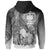 Samoa Zip up Hoodie Humpback Whale with Tropical Flowers (White) - Polynesian Pride