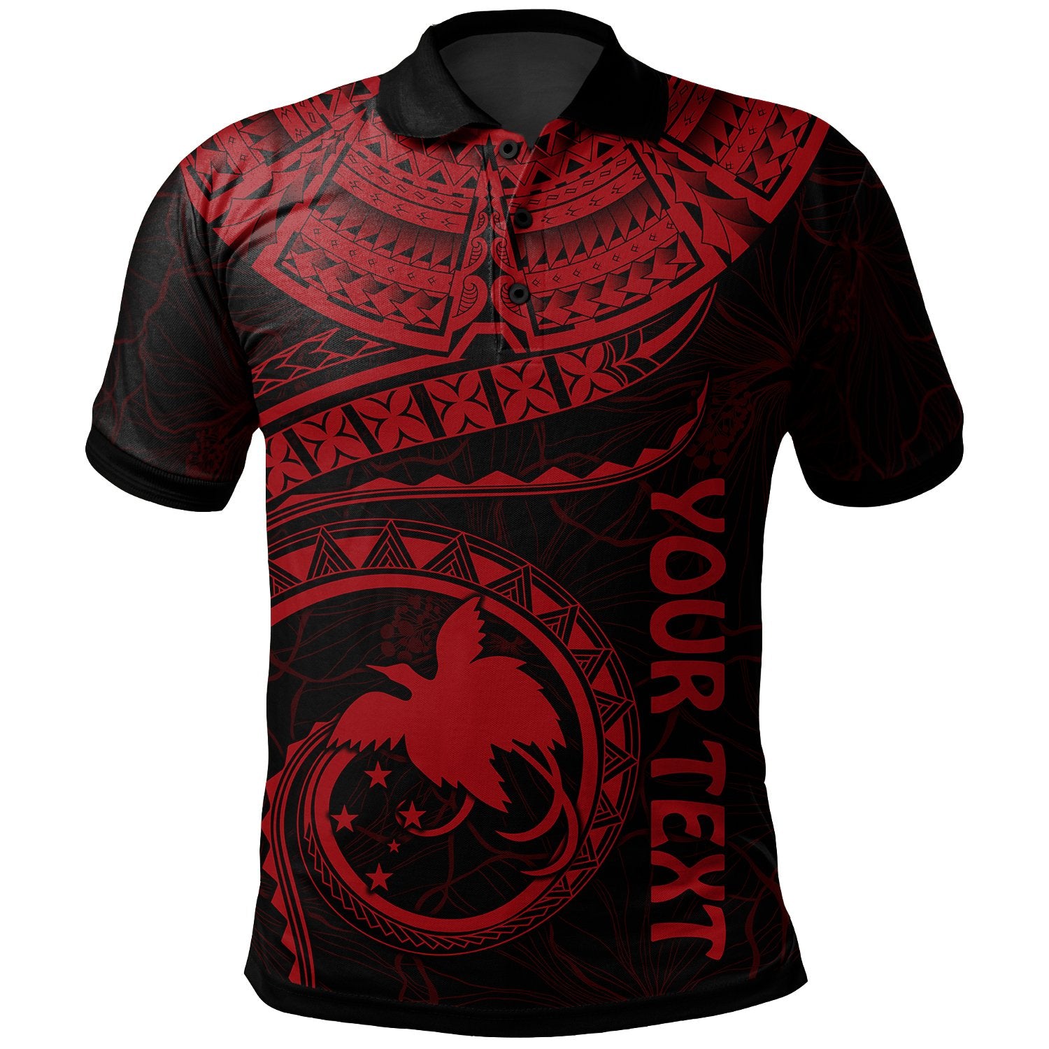 Papua New Guinea Polynesian Custom Polo Shirt Papua New Guinea Waves (Red) Unisex Red - Polynesian Pride