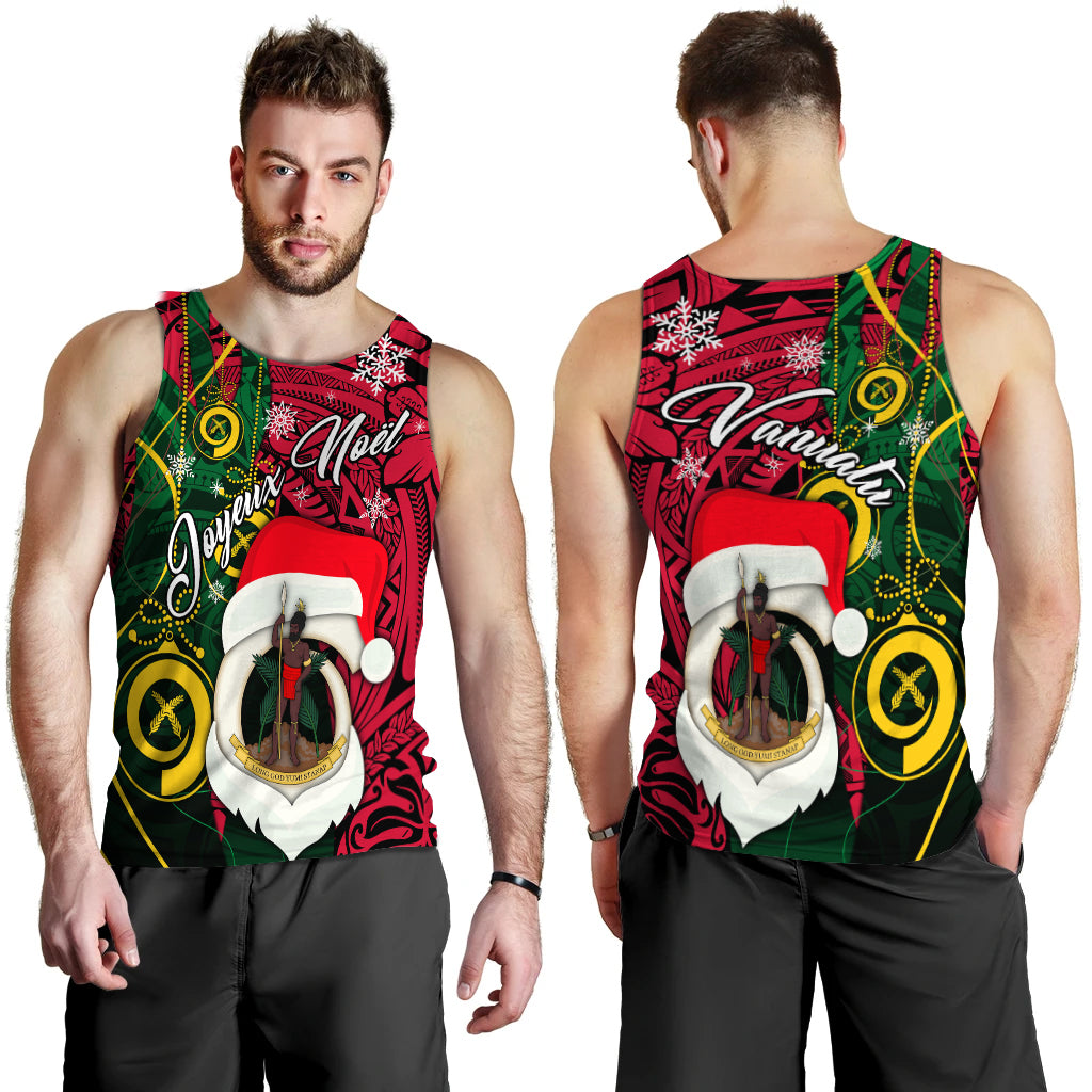 Vanuatu Christmas - Joyeux Nol Santas God Yumi Men Tank Top - LT2 PURPLE - Polynesian Pride