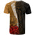 Tahiti Polynesian T Shirt Coat of Arms With Hibiscus Gold - Polynesian Pride