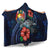 Tonga Polynesian Hooded Blanket - Blue Turtle Hibiscus - Polynesian Pride