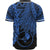 Yap Polynesian Baseball Shirt - Tribal Wave Tattoo Blue - Polynesian Pride