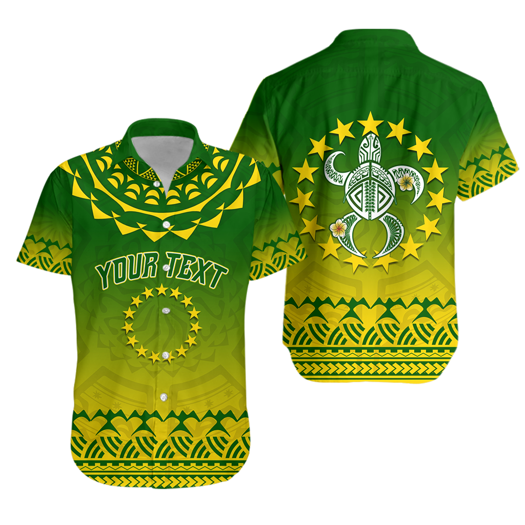 (Custom Personalised) Cook Islands Turtle With Tribal Hawaiian Shirt - LT12 Unisex Green - Polynesian Pride