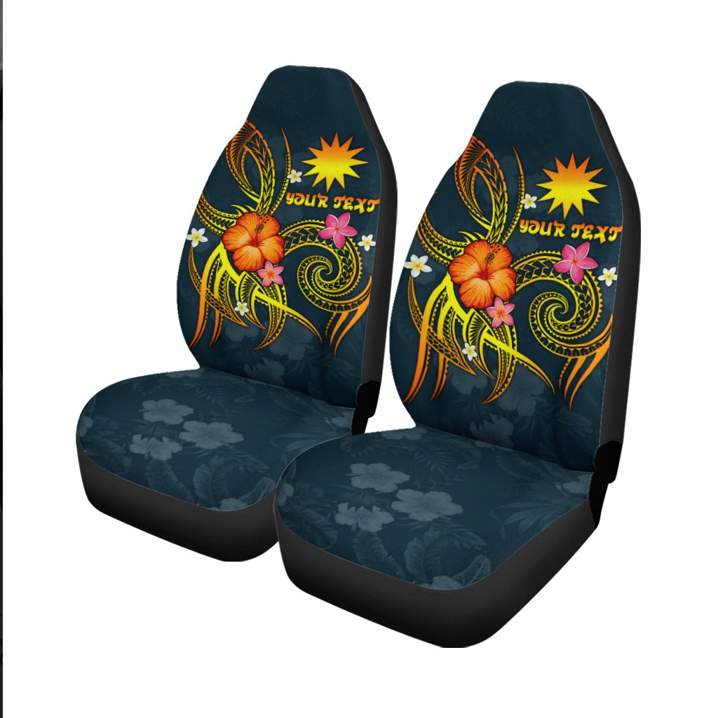 Nauru Polynesian Personalised Car Seat Covers - Legend of Nauru (Blue) - Polynesian Pride