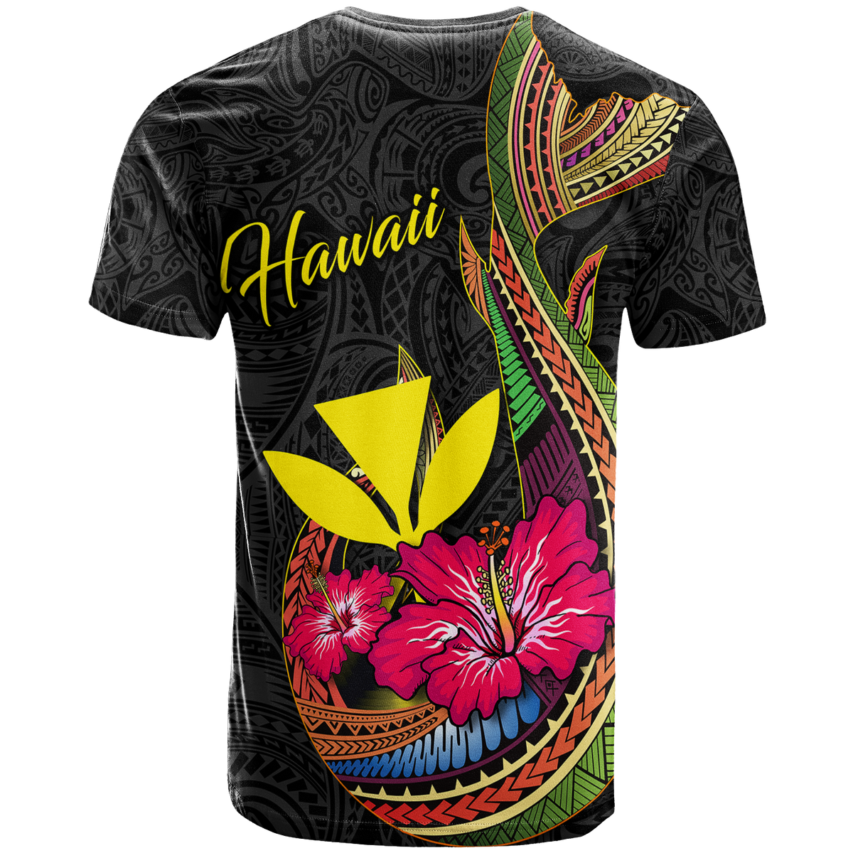 Hawaii Polynesian Fish Hook Hibiscus T Shirt LT12 - Polynesian Pride