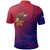 American Samoa Polynesian Polo Shirt Bald Eagle (Blue Red) - Polynesian Pride