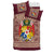 (Custom Personalised) Tonga Pattern Bedding Set Coat of Arms - Maroon and Beige LT4 - Polynesian Pride