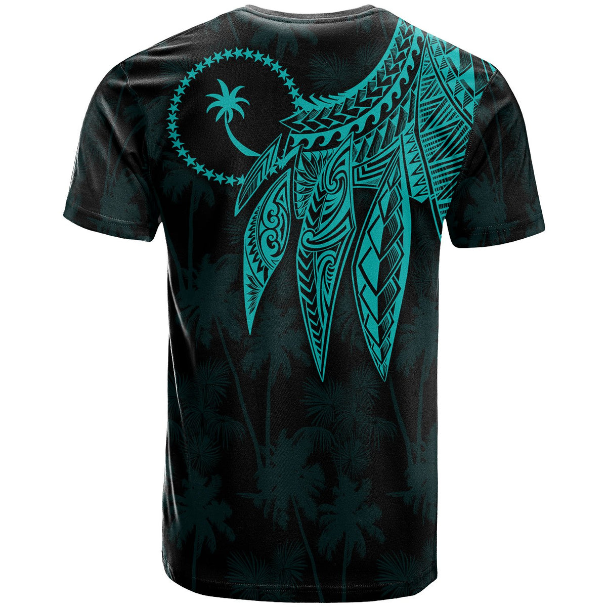 Chuuk Custom T Shirt Polynesian Wings (Turquoise) - Polynesian Pride