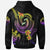 Tonga Custom Hoodie Plumeria Flowers with Spiral Patterns - Polynesian Pride