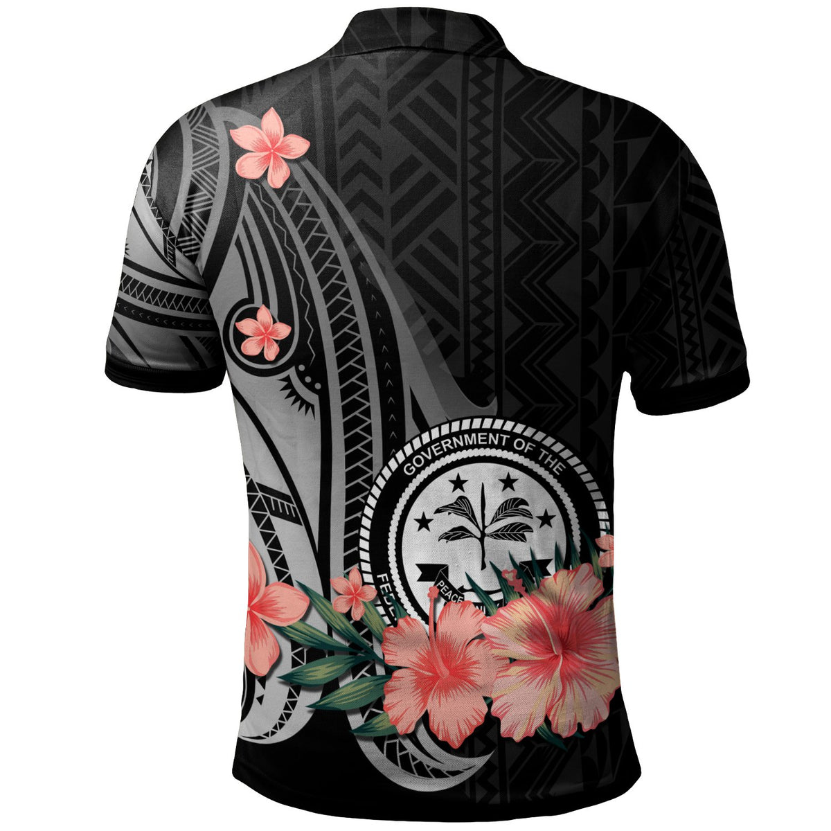 Federated States of Micronesia Custom Polo Shirt Polynesian Hibiscus Pattern Style - Polynesian Pride