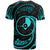 Yap Micronesia All Over T Shirt Neon Blue Tribal Wave - Polynesian Pride