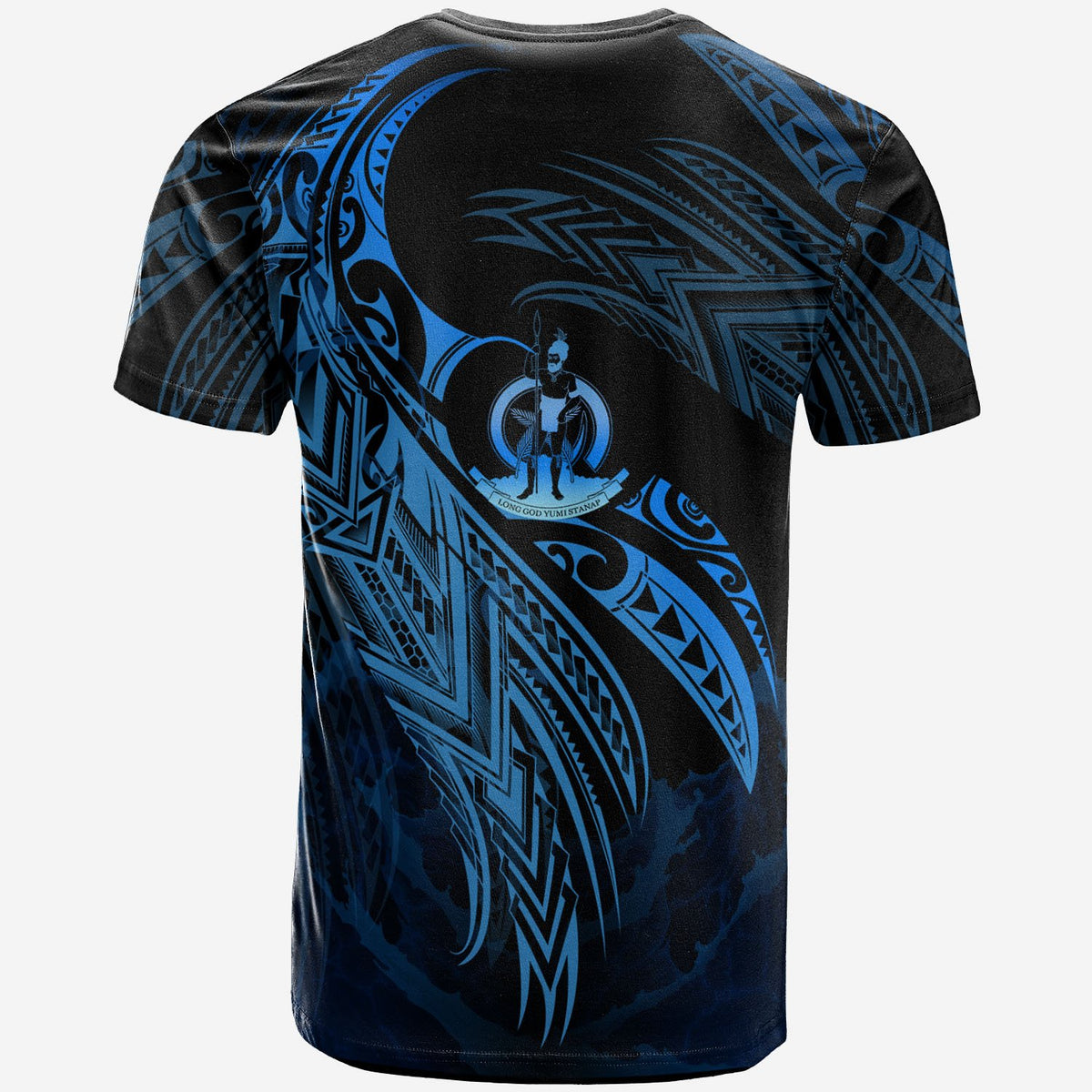 Vanuatu Polynesian Custom T Shirt Legend Blue Version - Polynesian Pride