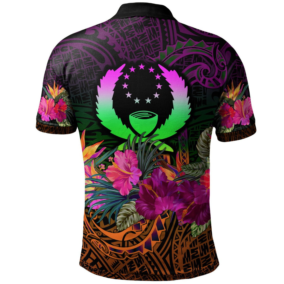 Pohnpei Custom Polo Summer Hibiscus - Polynesian Pride
