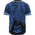 Vanuatu Polynesian Custom Personalised Baseball Shirt - Tribal Wave Tattoo Blue - Polynesian Pride