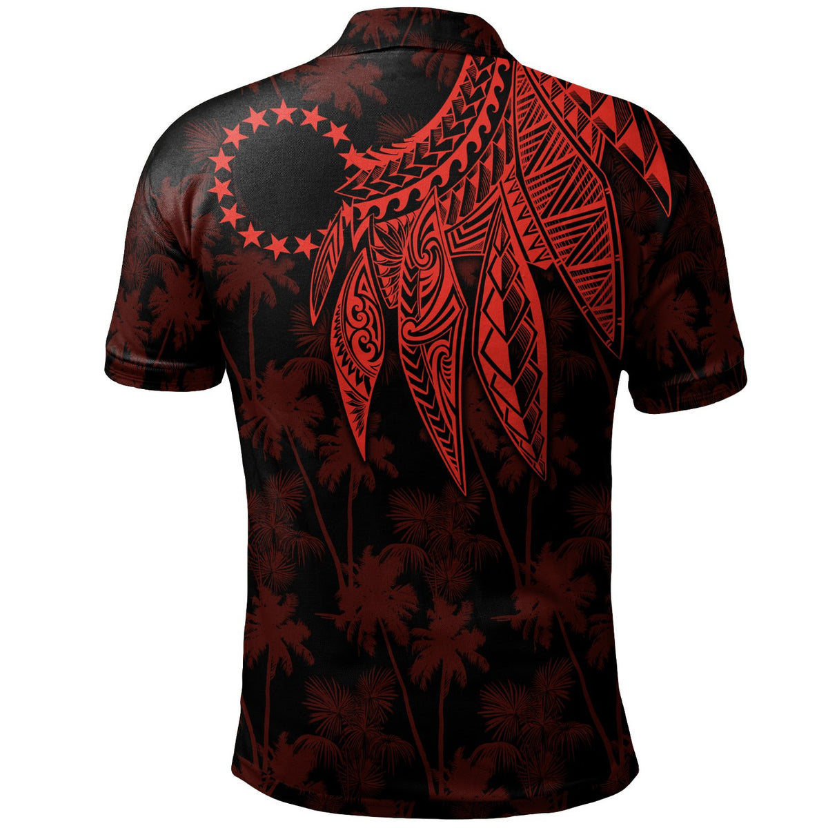 Cook Islands Polo Polynesian Wings (Red) - Polynesian Pride