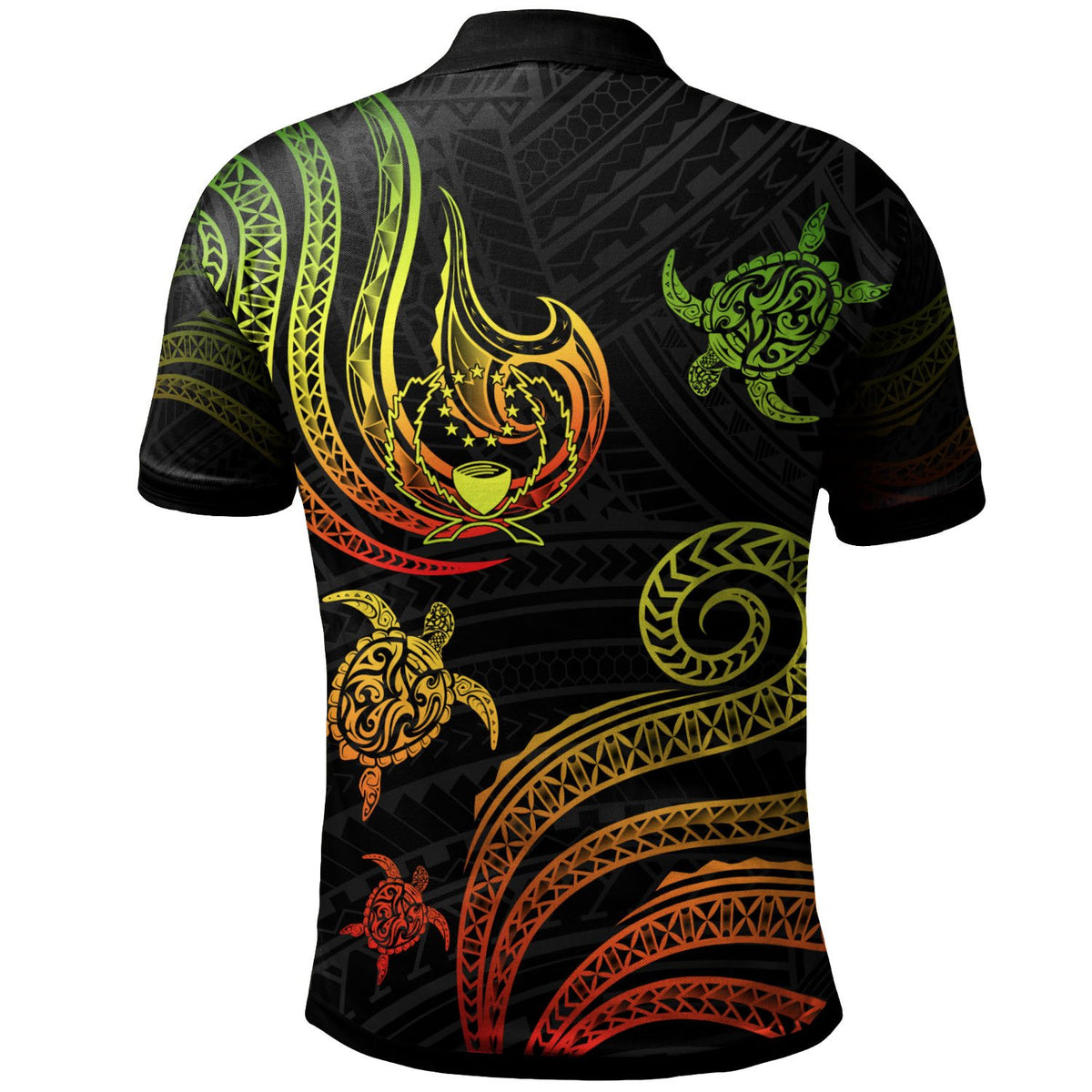 Pohnpei Polo Shirt Polynesian Turtle With Pattern Reggae - Polynesian Pride