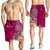 Tahiti Custom Personalised Men's Shorts - Turtle Plumeria (Pink) - Polynesian Pride