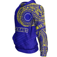 Cook Islands: Love A Little Paradise Tatoo Style Hoodie Blue - Polynesian Pride