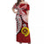 Vanuatu Color Off Shoulder Long Dress Pig Tusk Polynesian Red LT13 Long Dress Red - Polynesian Pride