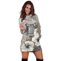 Tokelau Hoodie Dress - Vintage Luxury Floral Style - Polynesian Pride