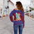 Guam Christmas - Felis Pasgua Santas Guam Surf Board Women Off Shoulder Sweater - LT2 - Polynesian Pride