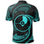 Yap Polynesian Polo Shirt Neon Blue Tribal Wave - Polynesian Pride