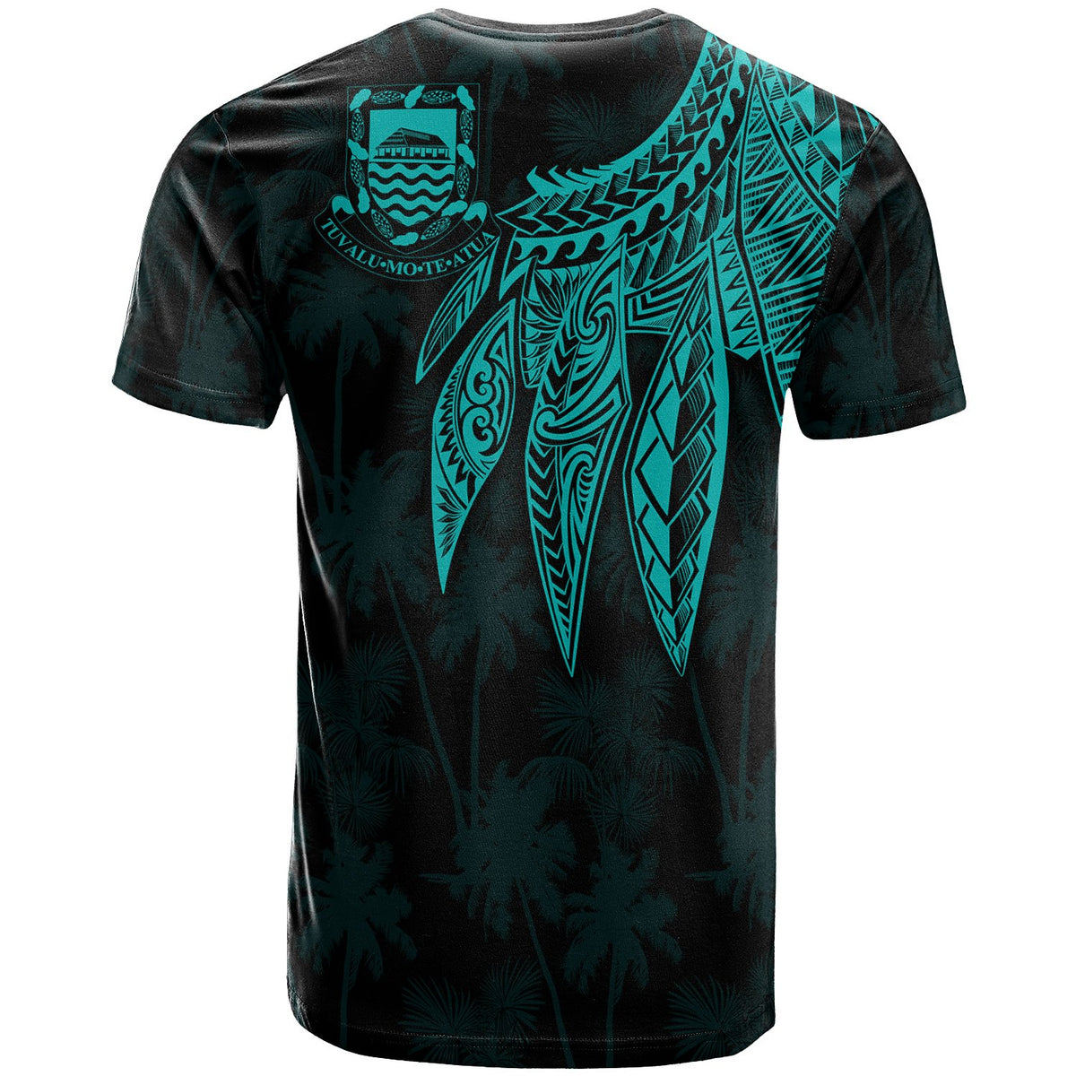 Tuvalu Custom T Shirt Polynesian Wings (Turquoise) - Polynesian Pride