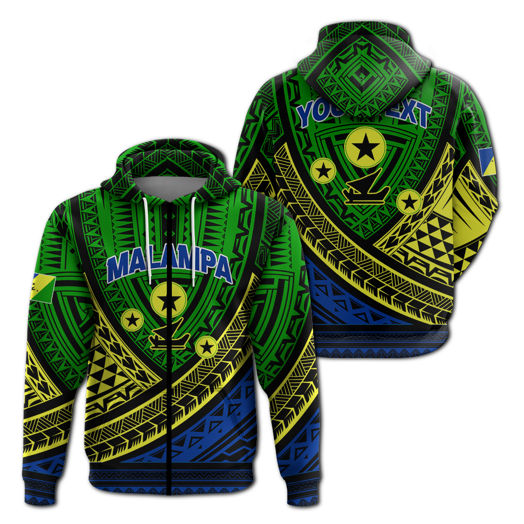 Custom Vanuatu Malampa Province Tribal Pattern Hoodie LT12 Zip Hoodie Green - Polynesian Pride