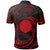 Northern Mariana Islands Polynesian Custom Polo Shirt Red Tribal Wave - Polynesian Pride