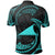 Tokelau Polynesian Polo Shirt Neon Blue Tribal Wave - Polynesian Pride