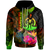 Vanuatu Polynesian Zip up Hoodie Hibiscus and Banana Leaves Unisex Reggae - Polynesian Pride