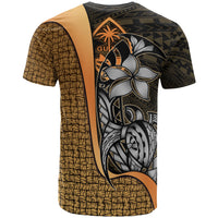 Guam Polynesian Custom T Shirt Gold Turtle with Hook - Polynesian Pride