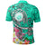 Hawaii Polynesian Polo Shirt Hawaii Seal With Turtle Plumeria (Turquoise) - Polynesian Pride